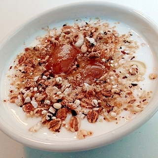 美的　ポン菓子と白花豆甘納豆のヨーグルト